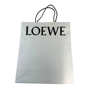 Loewe White Paper Shopping Bag With Black Handles Empty Authentic Gift Storage